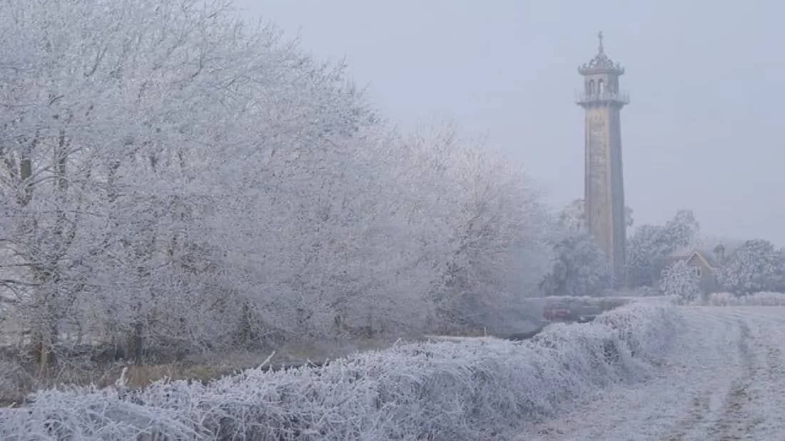 The Somerset Monument near Hawkesbury Upton on the escarpment