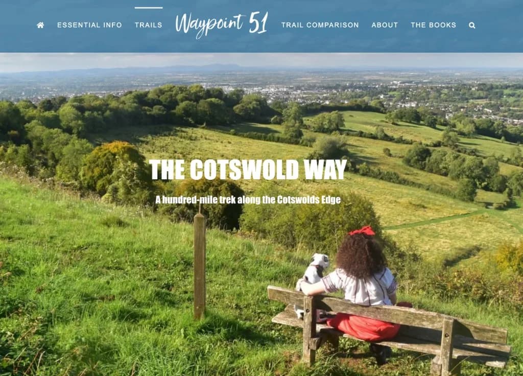 Screenshot of the Waypoint 51 Cotswold Way trail guide