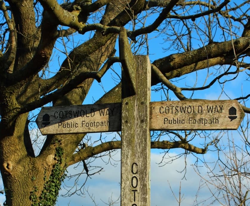 Cotswold Way trail marker sign