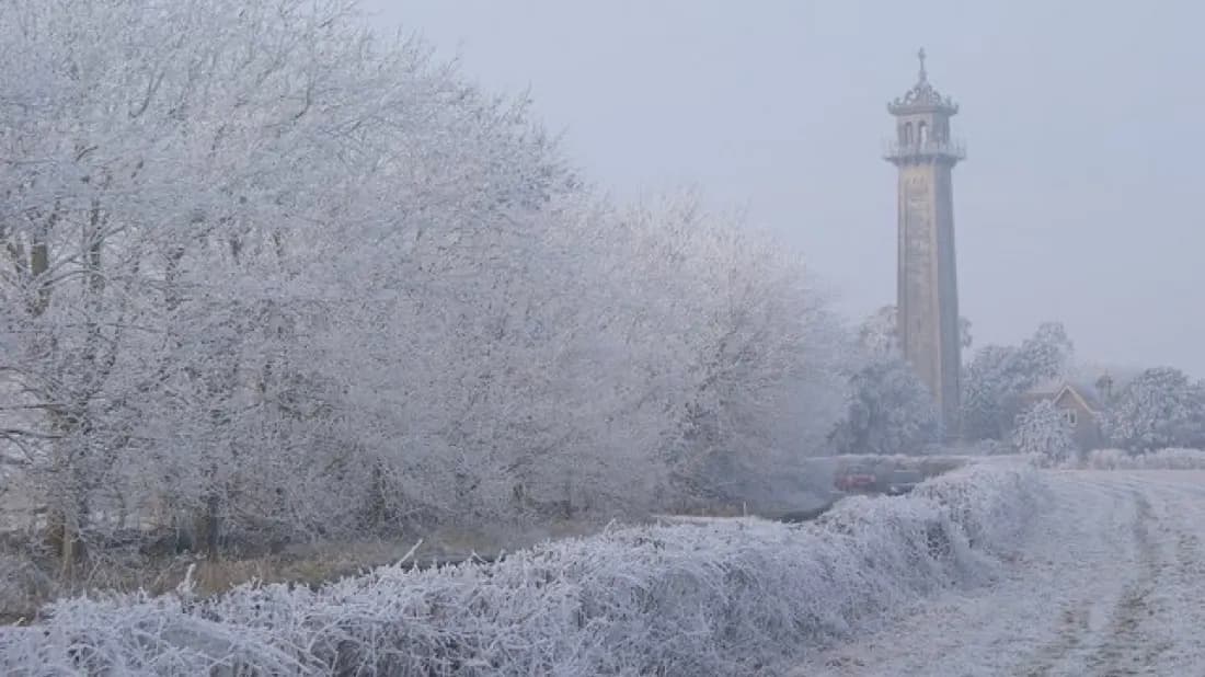 The Somerset Monument near Hawkesbury Upton on the escarpment